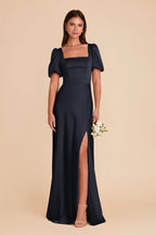 Selene Navy front view bridesmaid dress