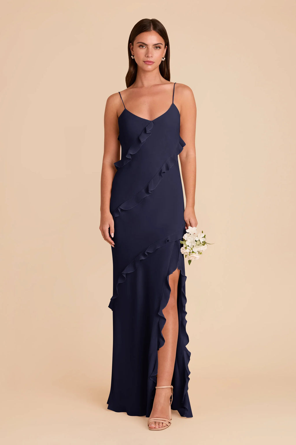 Vivienne Navy front view bridesmaid dress