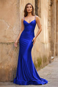 Perdita Royal Blue front view prom dress