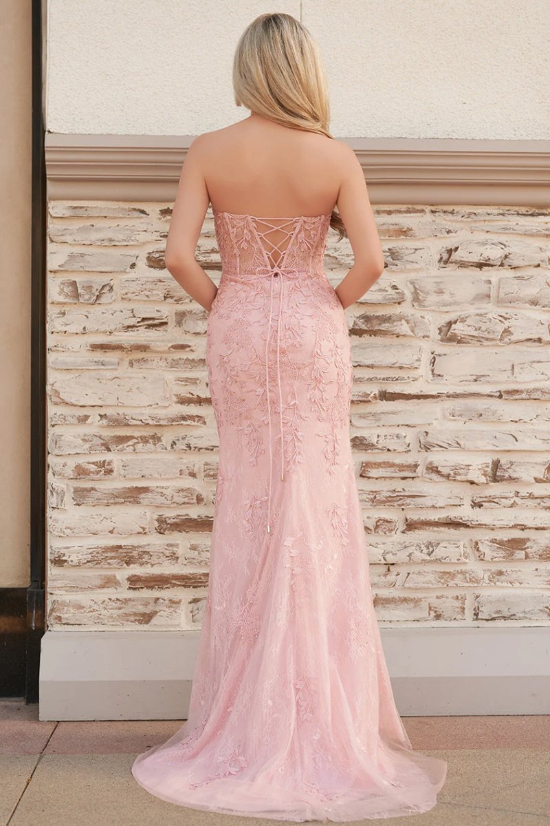 Lilac Tulle Mermaid Evening Dress with Sweetheart Neckline and Slit