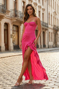 Lucienne Raine Hot Pink front view prom dress