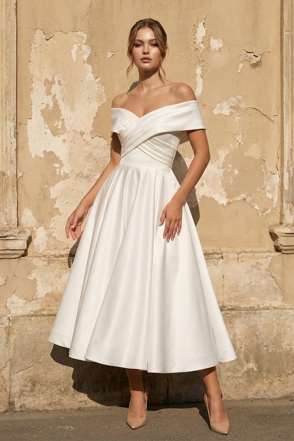 Zinnia Diamond White front view wedding dress