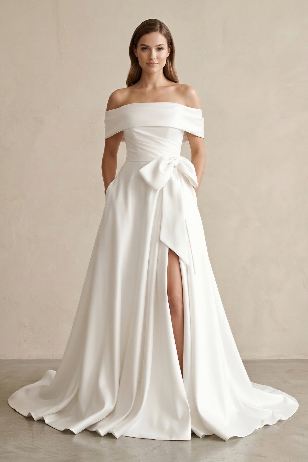 Bellamy Hope Diamond White front view wedding dress