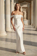 Wilhelmina Dawn White front view prom dress