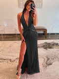 Amabel black front view prom dress