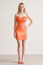 Zinnia Orange side view homecoming dress