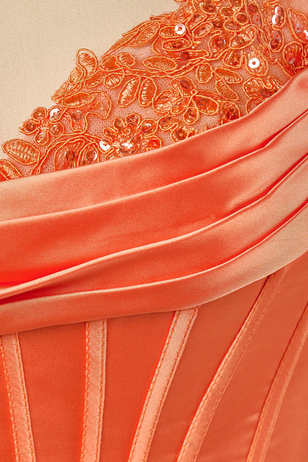 Zinnia Orange detail 1 homecoming dress