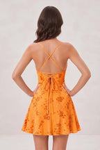 Orianne Orange back view homecoming dress