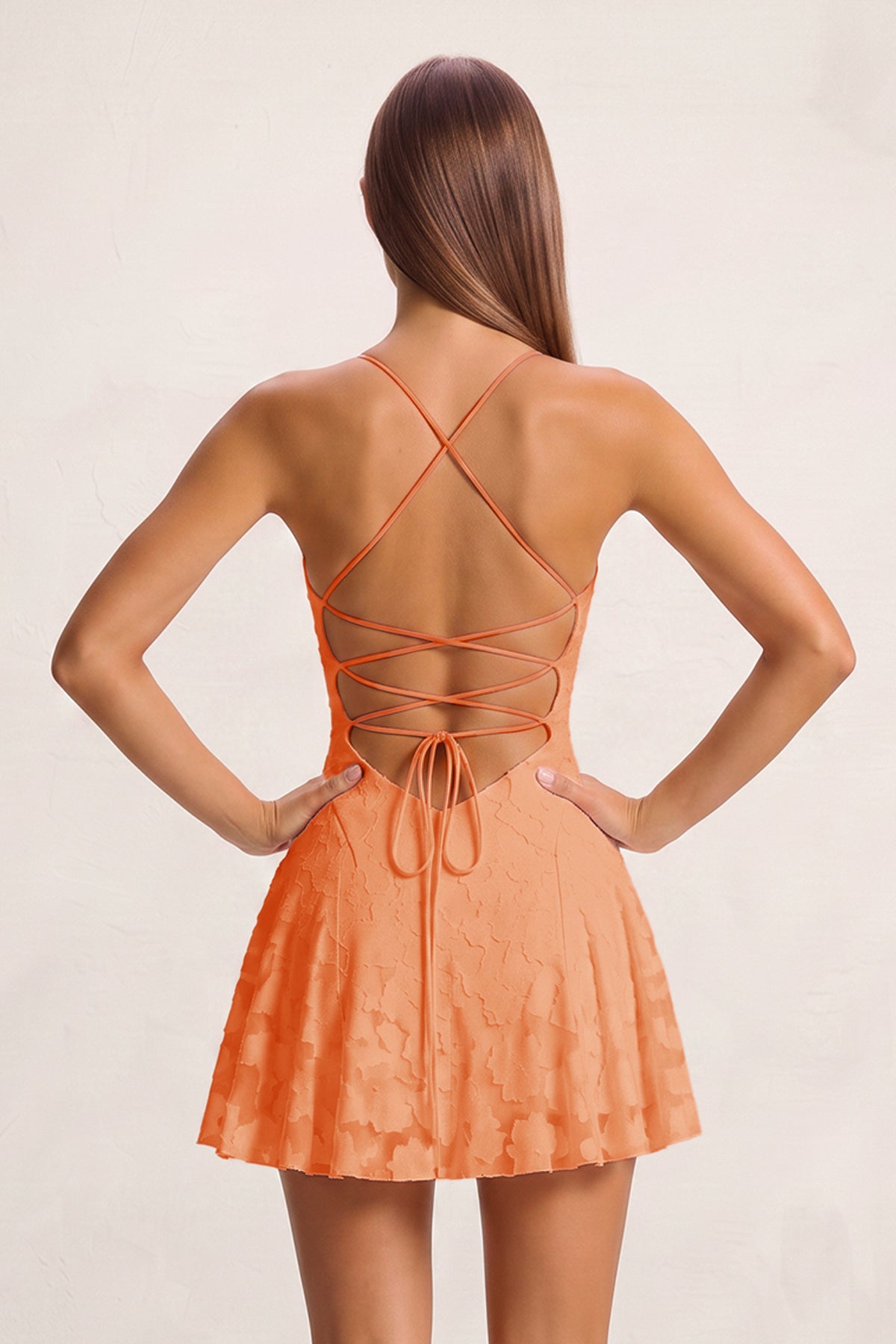 Fiorella Orange detail 1 homecoming dress