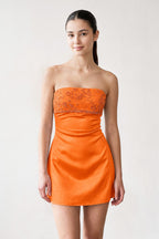 Serena Orange side view homecoming dress