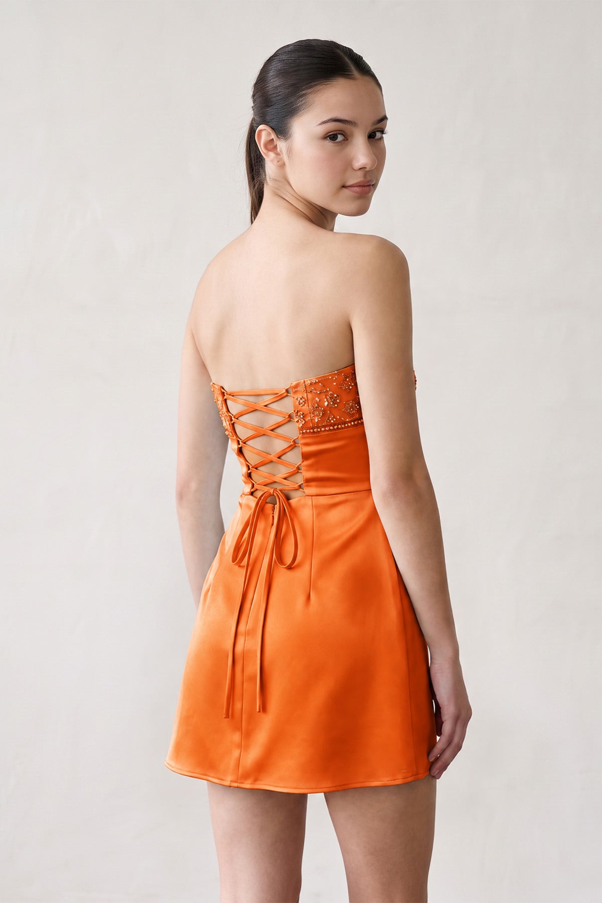 Serena Orange detail 1 homecoming dress