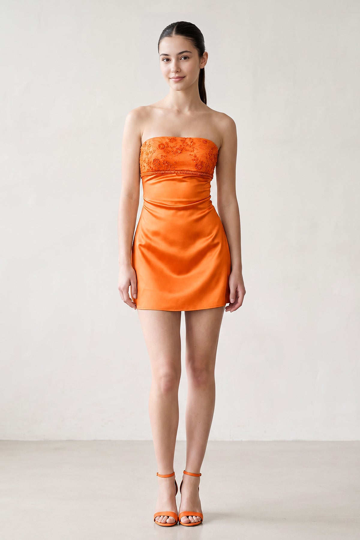 Serena Orange detail 2 homecoming dress
