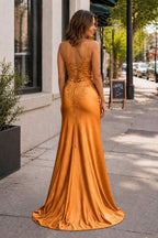 Adelise Winter Orange back view prom dress
