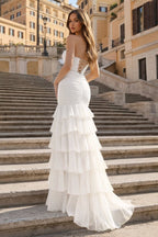Honora Elise White back view prom dress