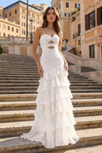 Honora Elise White front view prom dress