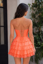 Yellow A Line Chiffon Ruffles Sweetheart Short Homecoming Dresses with Bow