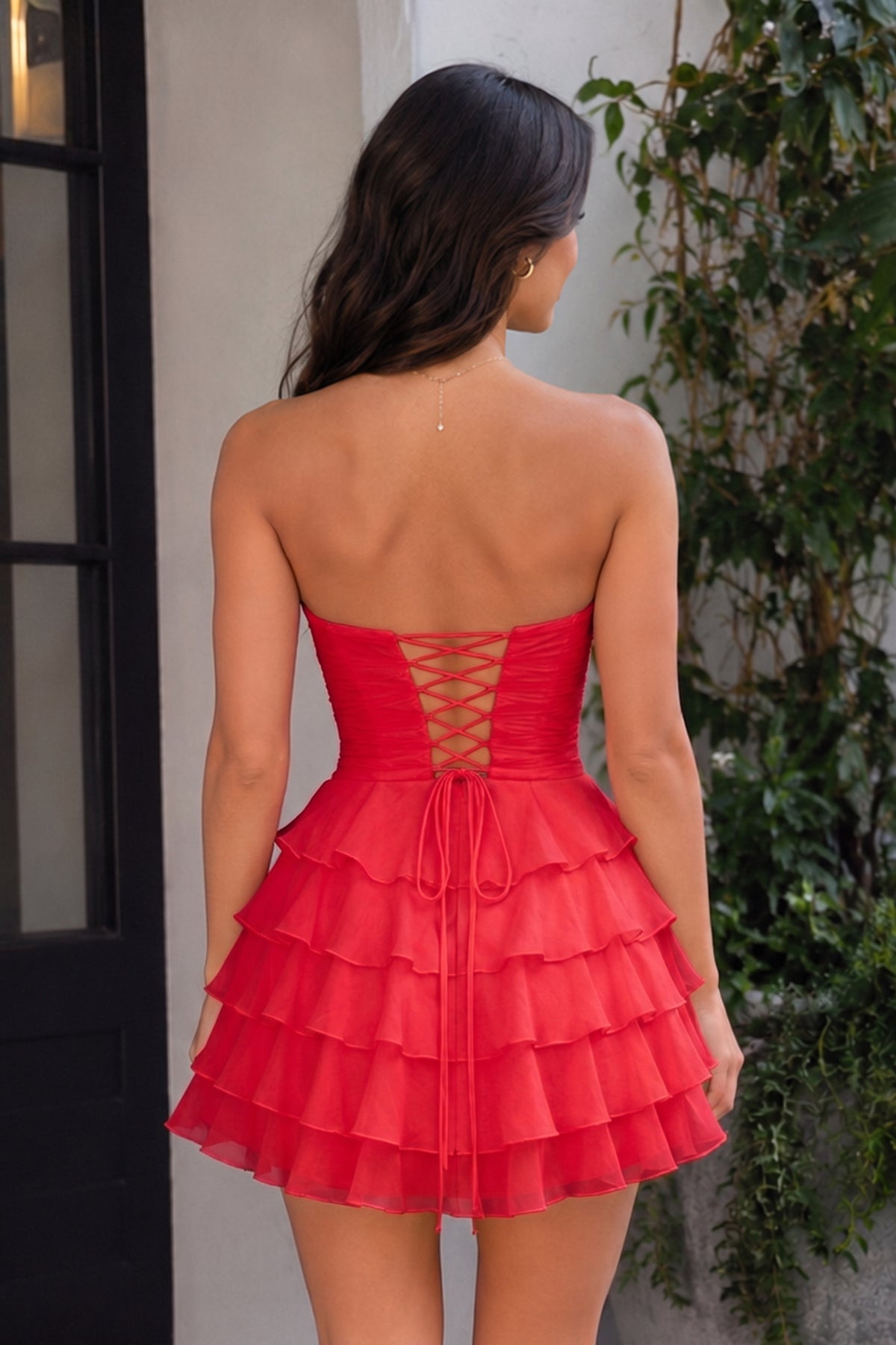 Yellow A Line Chiffon Ruffles Sweetheart Short Homecoming Dresses with Bow