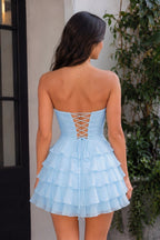 Yellow A Line Chiffon Ruffles Sweetheart Short Homecoming Dresses with Bow