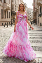 Marcella Sage Rose Pink front view prom dress