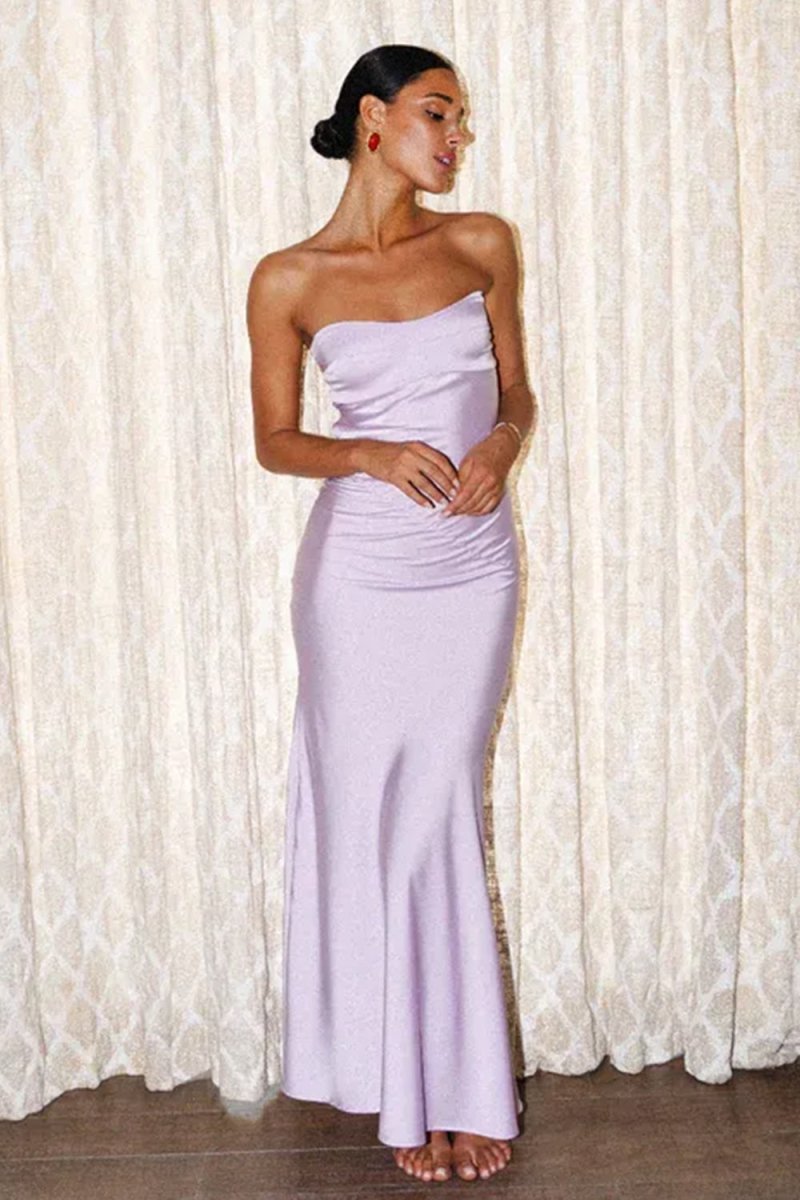 Xenia Lavender front view evening dress