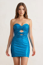 Orange Sheath Sweetheart Sequined Cut Out Short Homecoming & Cocktail Dresses