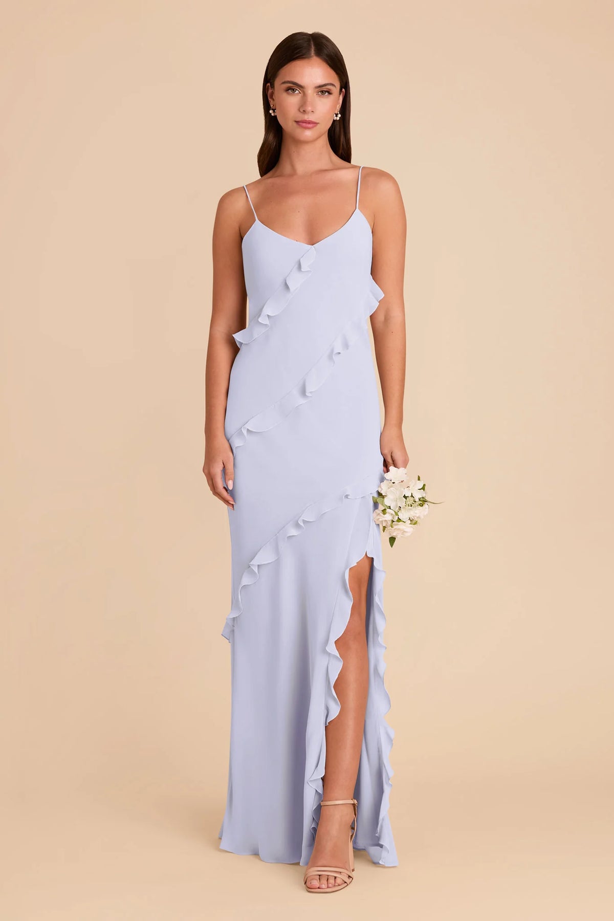 Vivienne Periwinkle Blue front view bridesmaid dress