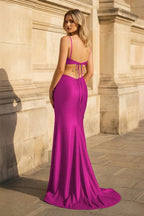 Sereia Magenta back view prom dress