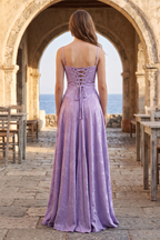 Verena Claire Lavender front view prom dress