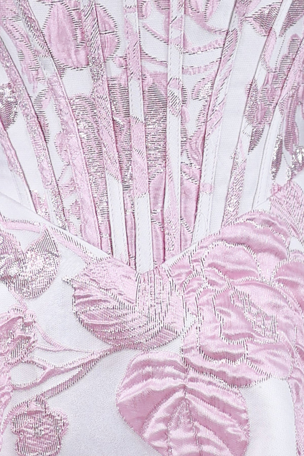 Pink Jacquard A-Line Strapless Corset Homecoming Dress With Pearl