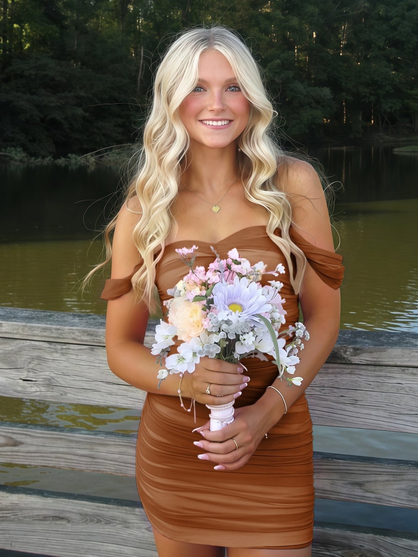 Pink Off The Shoulder Tulle Short Homecoming Dresses
