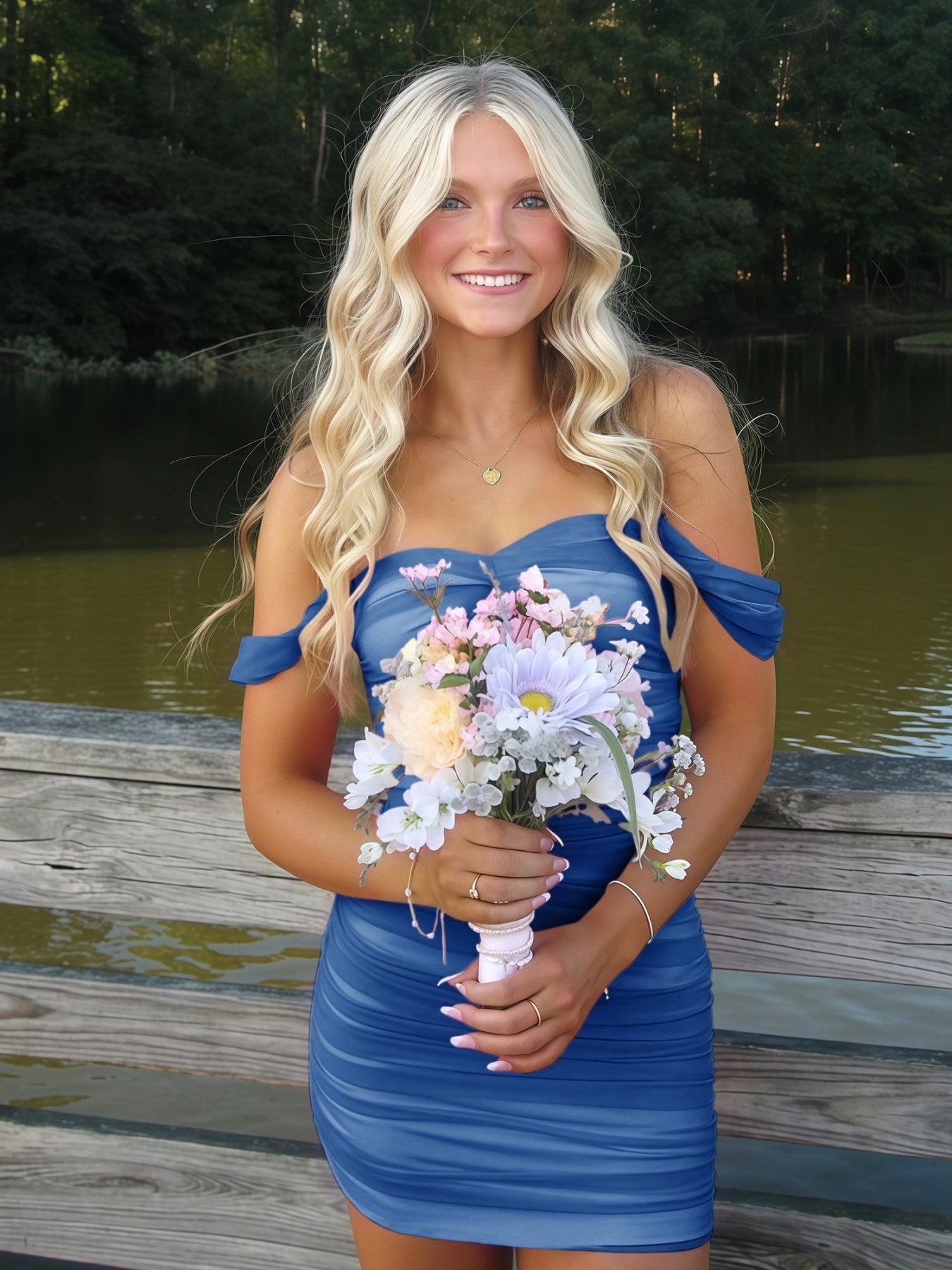 Pink Off The Shoulder Tulle Short Homecoming Dresses