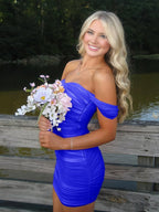 Pink Off The Shoulder Tulle Short Homecoming Dresses
