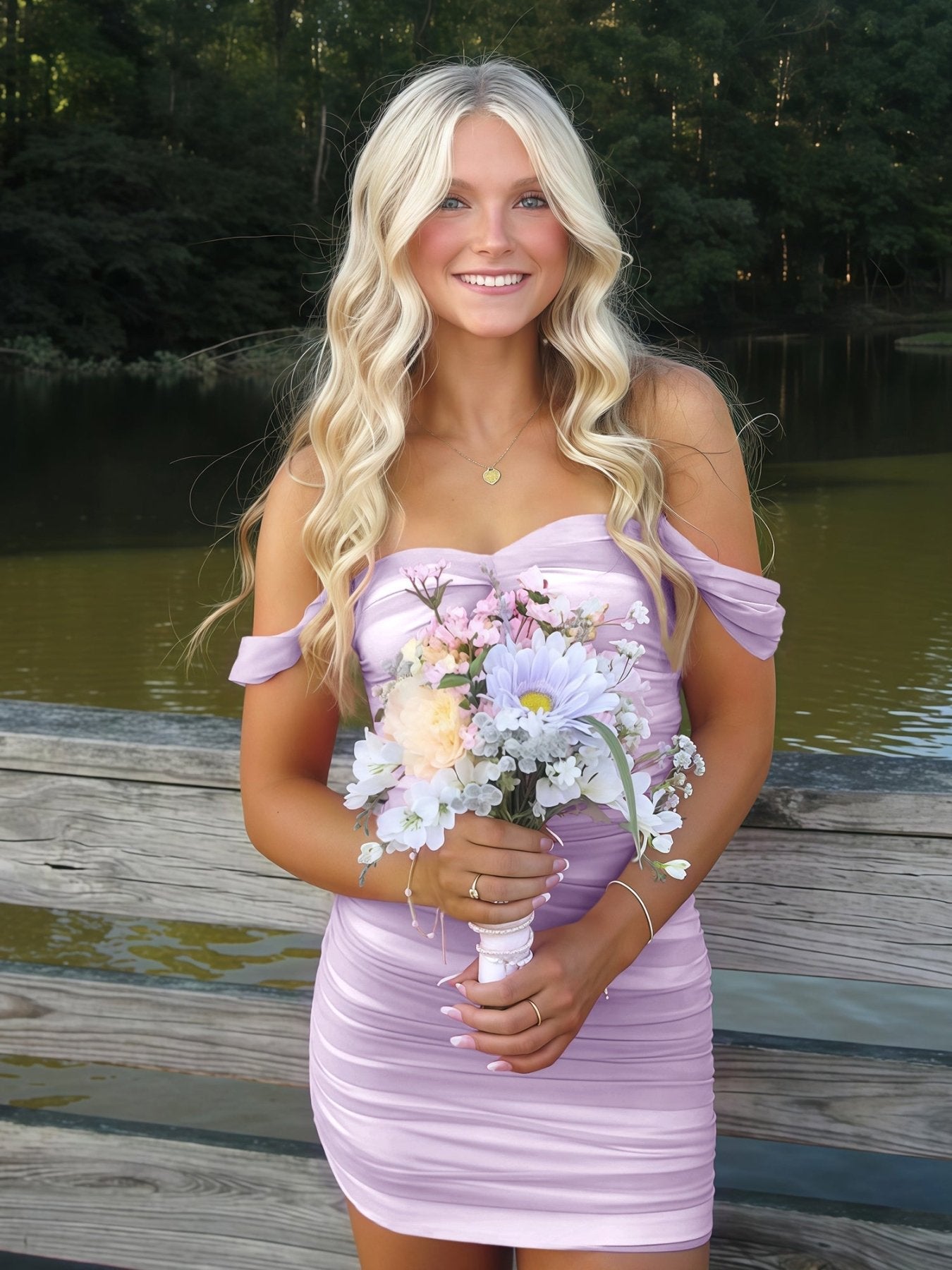 Pink Off The Shoulder Tulle Short Homecoming Dresses