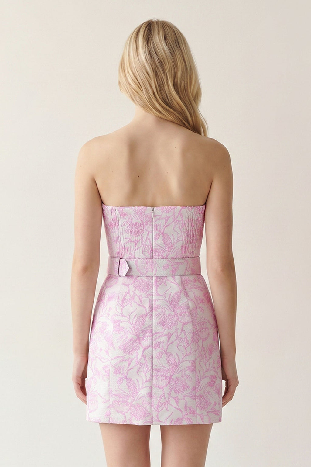 Amaris Pink back view homecoming dress