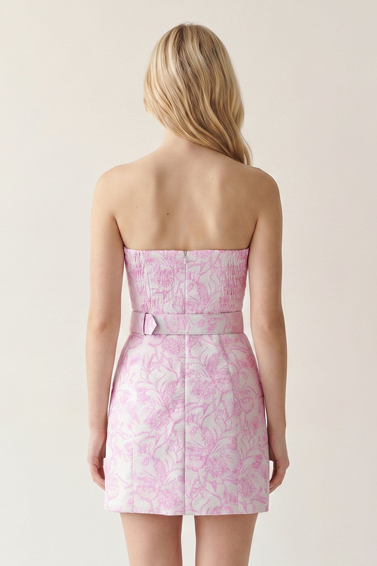 Amaris Pink back view homecoming dress