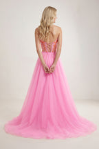 Ghislaine Pink back view homecoming dress