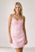 Belladonna Pink side view homecoming dress