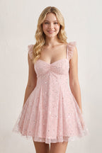 Maelis Pink side view homecoming dress