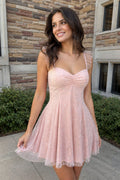 Maelis Pink front view homecoming dress