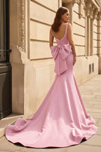 Yseult Pink back view evening dress
