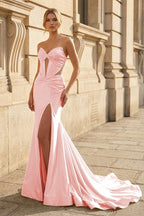 Ottilie Pink front view evening dress