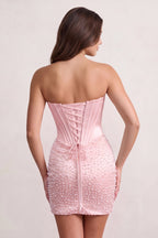 Yellow Sweetheart Sheath Satin Corset Homecoming Dress With Pearl