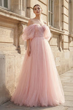Elara Quinn Rose Pink front view prom dress