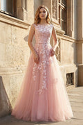 Lavinia Hope Rose Pink front view prom dress