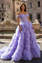 Bellamy Rose Lavender front view prom dress