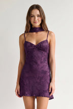 Leonora Purple side view homecoming dress