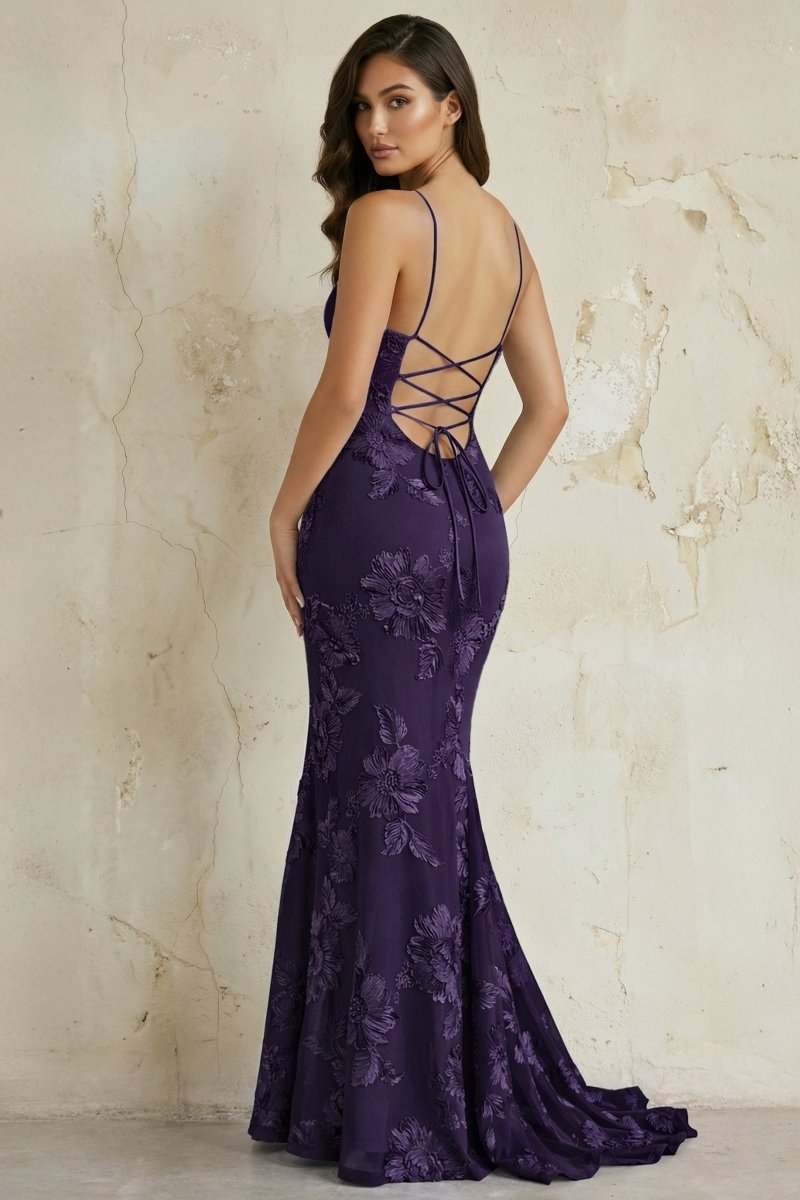 Sky Blue Spaghetti Straps Mermaid Tulle Long Formal Prom Gown With Appliques
