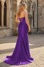 Ottilie Purple back view evening dress