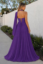 A Line Light Pink Sweetheart Chiffon Long Formal Prom Gown