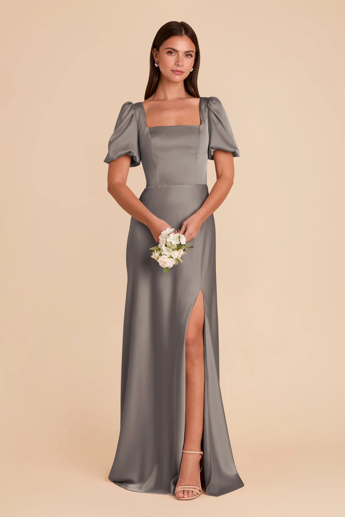 Selene Quartz front view bridesmaid dress